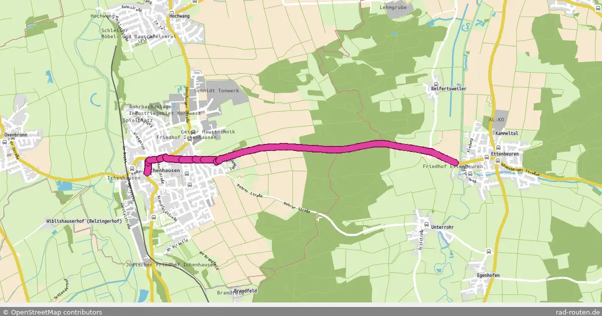 Radroute Ichenhausen – Ettenbeuren – Fernradroute auf Rad-Routen.de