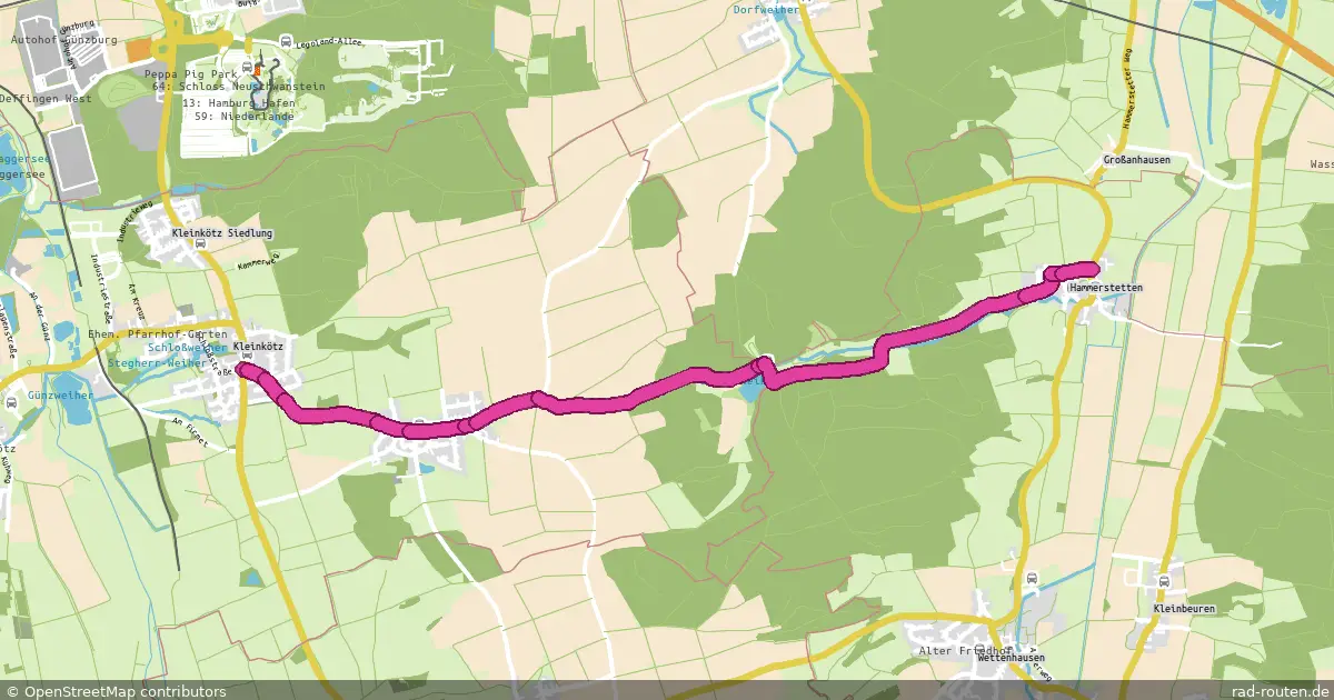 Radroute Kleinkötz – Hammerstetten – Fernradroute auf Rad-Routen.de