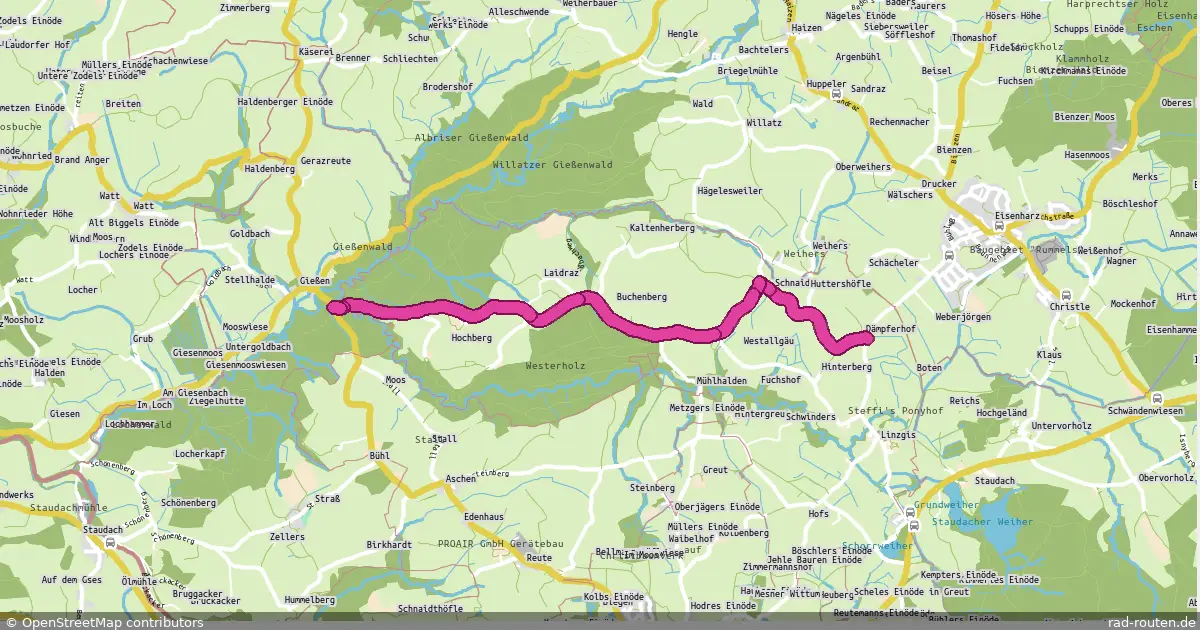 Radroute Argenbühl – Argenbühl – Fernradroute auf Rad-Routen.de