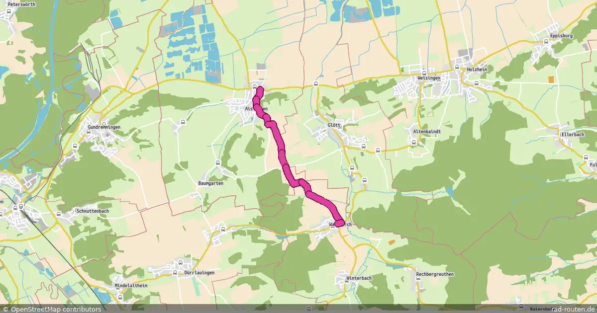 Radroute Aislingen – Waldkirch – Fernradroute auf Rad-Routen.de