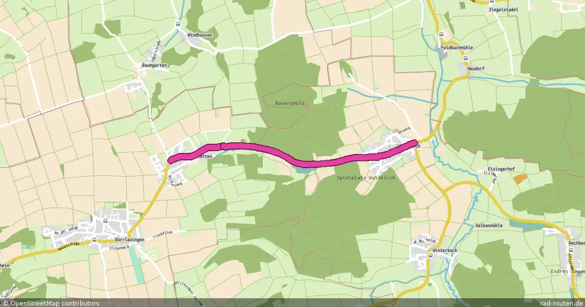 Radroute Mönstetten – Waldkirch – Fernradroute auf Rad-Routen.de