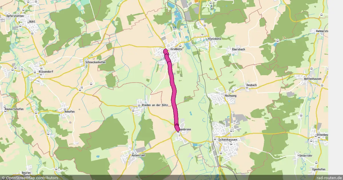Radroute Großkötz – Oxenbronn – Fernradroute auf Rad-Routen.de