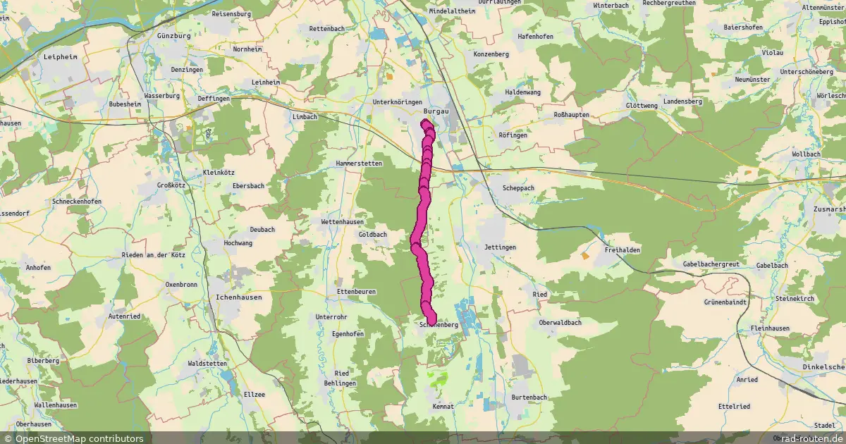 Radroute Burgau – Schönenberg – Fernradroute auf Rad-Routen.de