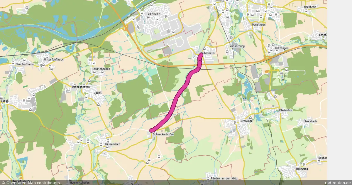 Radroute Bubesheim – Schneckenhofen – Fernradroute auf Rad-Routen.de