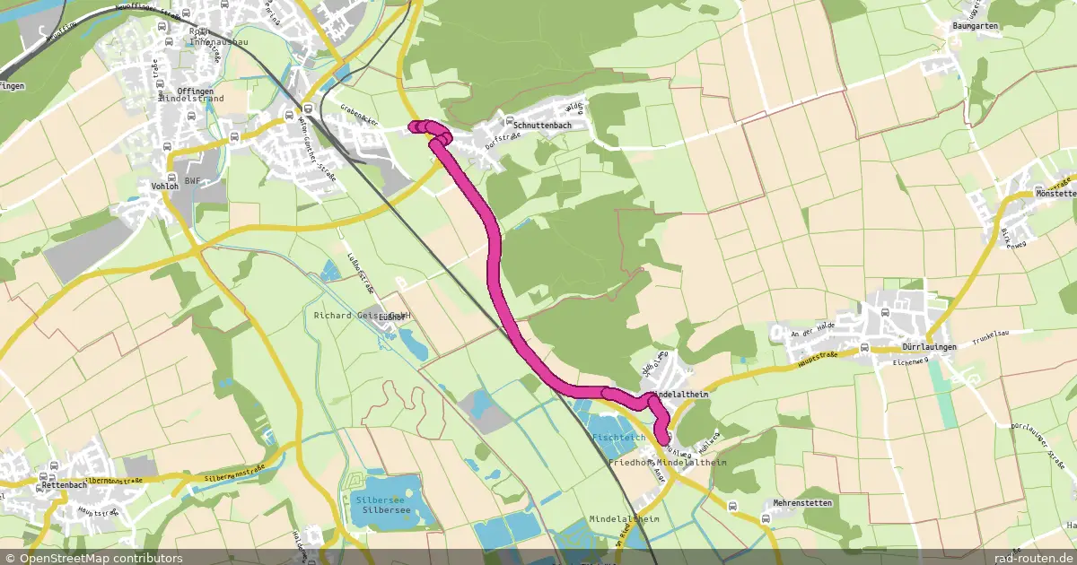 Radroute Schnuttenbach – Mindelaltheim – Fernradroute auf Rad-Routen.de