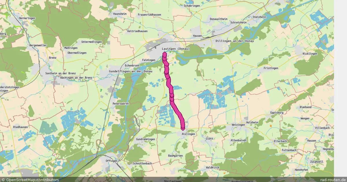 Radroute Lauingen – Aislingen – Fernradroute auf Rad-Routen.de
