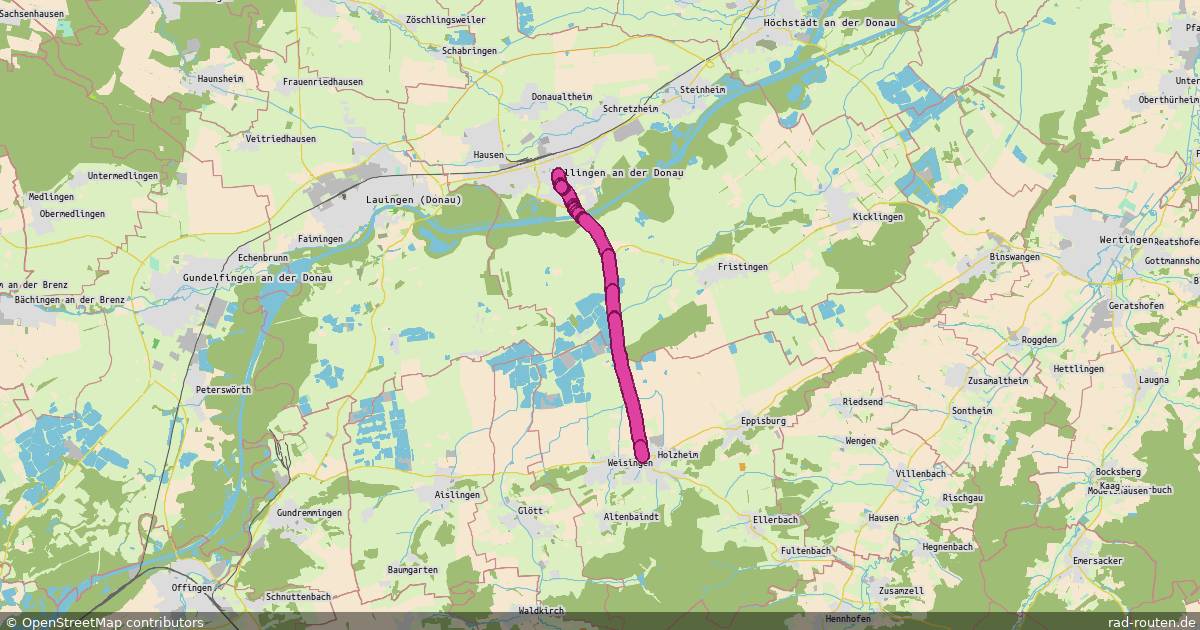 Radroute Dillingen a.d. Donau – Holzheim – Fernradroute auf Rad-Routen.de
