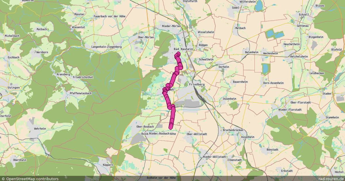 Radroute Bad Nauheim – Rosbach vor der Höhe – Fernradroute auf Rad-Routen.de
