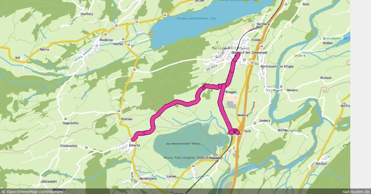 Radroute Immenstadt im Allgäu – Waltenhofen – Fernradroute auf Rad-Routen.de