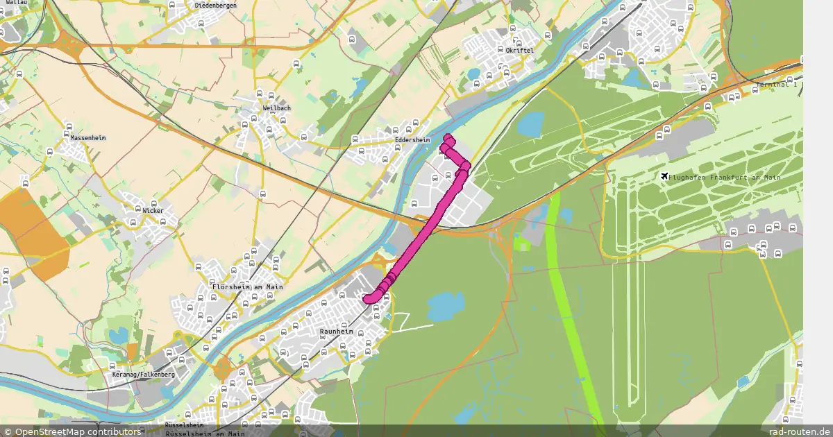 Radroute Kelsterbach – Raunheim – Fernradroute auf Rad-Routen.de