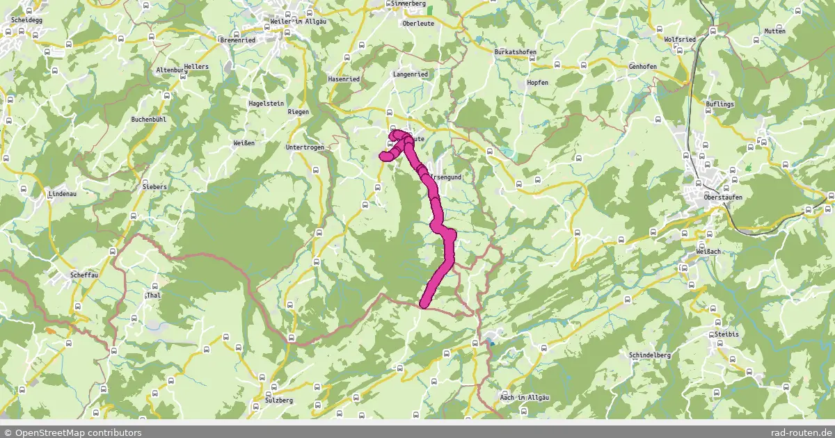 Radroute Oberreute – Oberreute – Fernradroute auf Rad-Routen.de