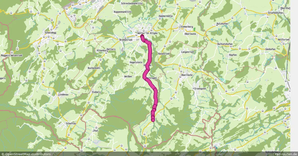 Radroute Weiler-Simmerberg – Oberreute – Fernradroute auf Rad-Routen.de