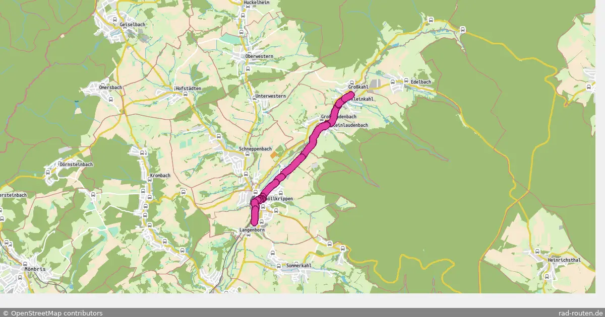 Radroute Kleinkahl – Schöllkrippen – Fernradroute auf Rad-Routen.de