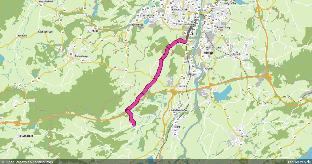 Radroute Kempten (Allgäu) – Waltenhofen – Fernradroute auf Rad-Routen.de