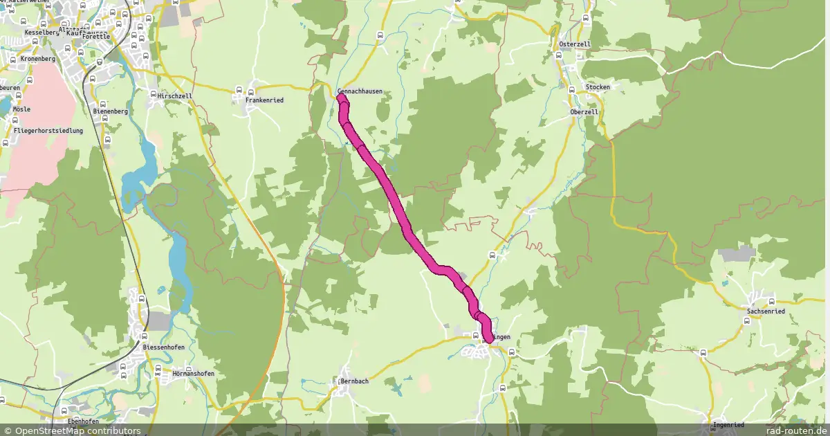Radroute Gennachhausen – Bidingen – Fernradroute auf Rad-Routen.de