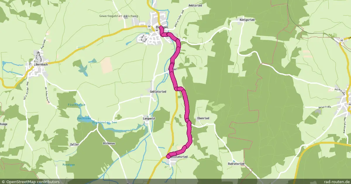 Radroute Bidingen – Geislatsried – Fernradroute auf Rad-Routen.de