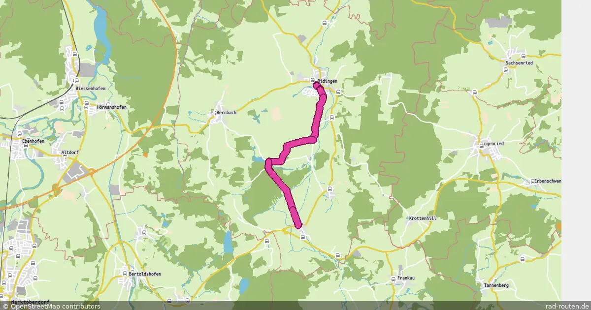 Radroute Bidingen – Ob – Fernradroute auf Rad-Routen.de
