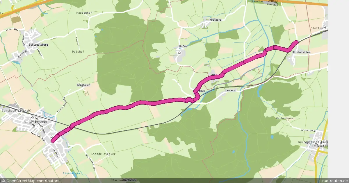 Radroute Sontheim – Kirchstetten – Fernradroute auf Rad-Routen.de