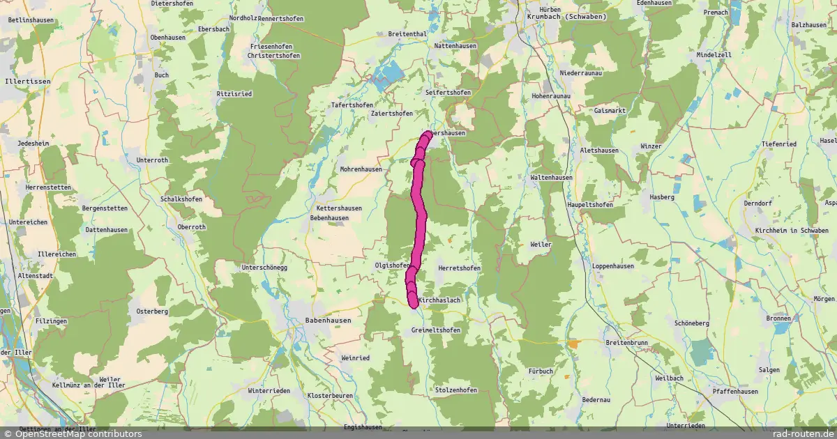 Radroute Ebershausen Ortsmitte – Kirchhaslach – Fernradroute auf Rad-Routen.de