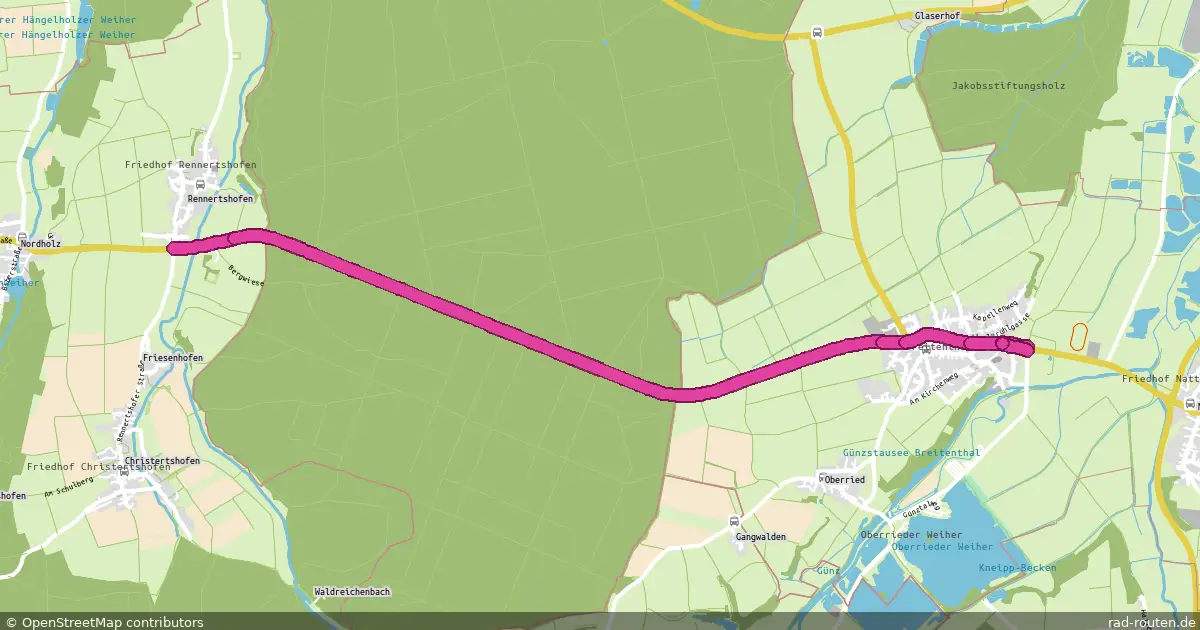 Radroute Rennertshofen – Breitenthal – Fernradroute auf Rad-Routen.de