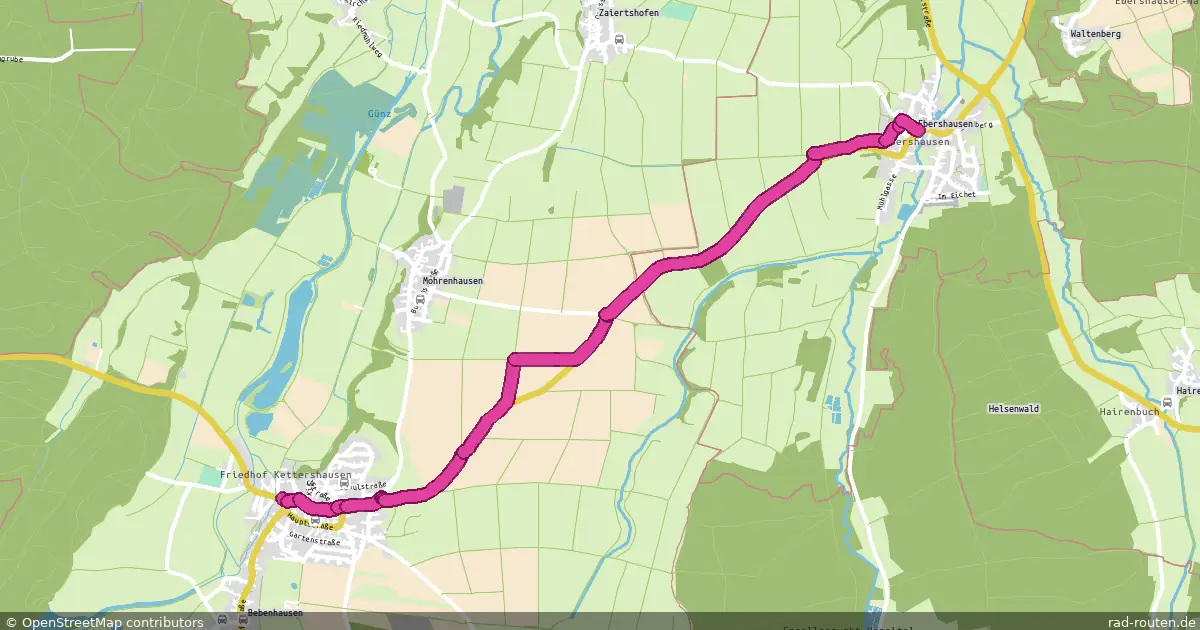 Radroute Kettershausen – Ebershausen – Fernradroute auf Rad-Routen.de
