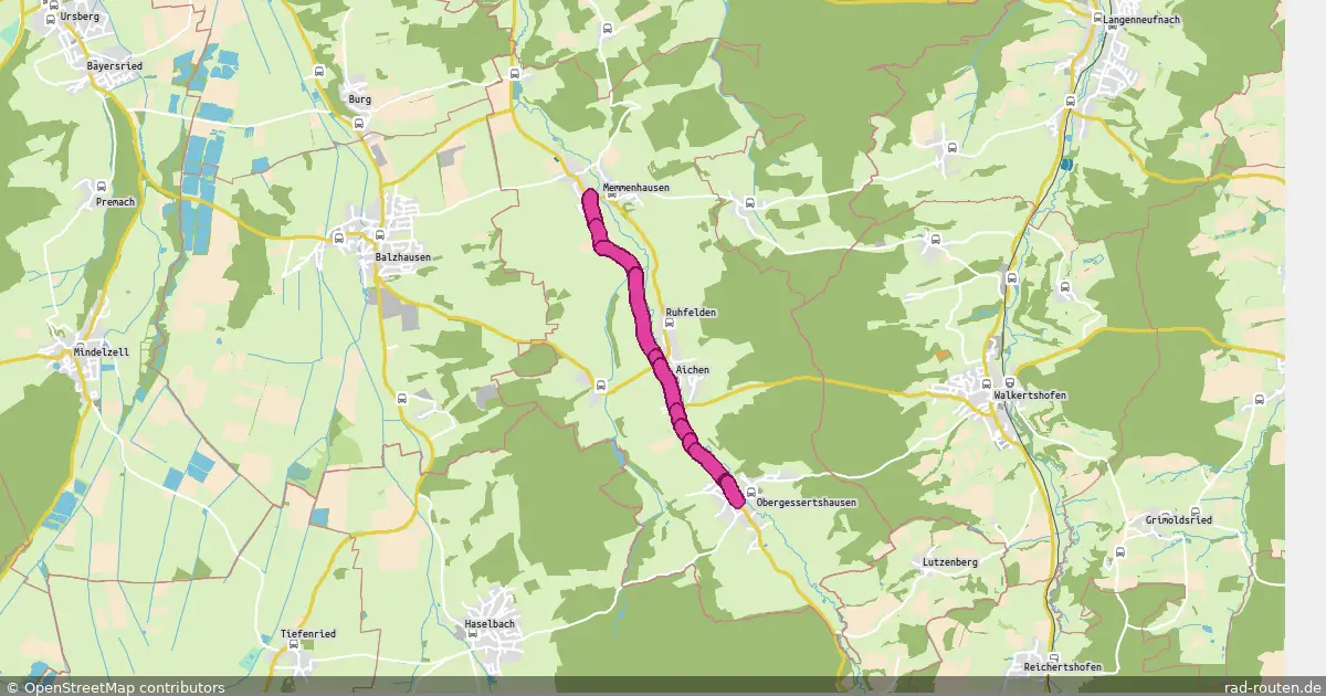 Radroute Memmenhausen – Obergessertshausen – Fernradroute auf Rad-Routen.de