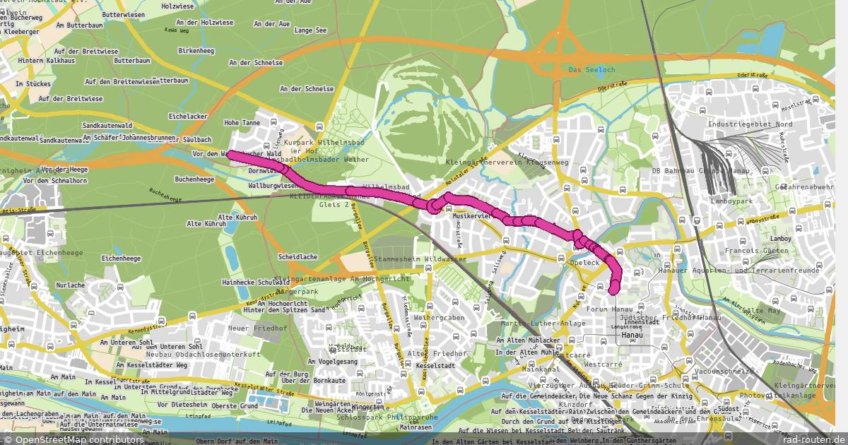Radroute Maintal – Hanau – Fernradroute auf Rad-Routen.de