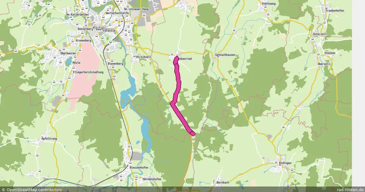 Radroute Frankenried – Mooshütte – Fernradroute auf Rad-Routen.de