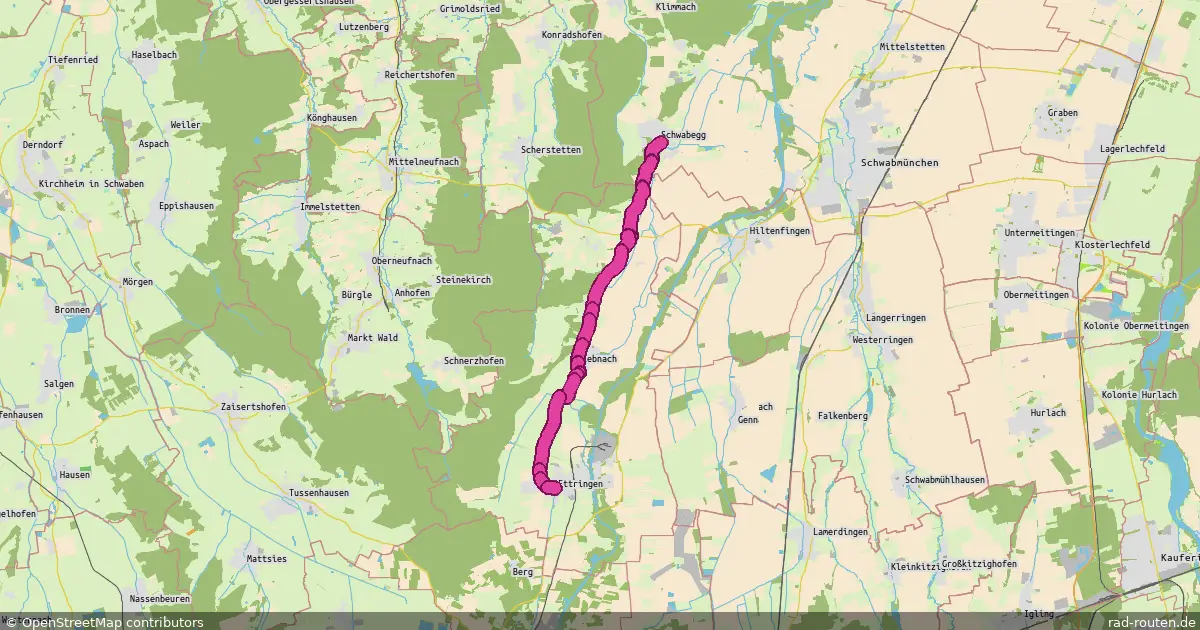 Radroute Schwabegg – Ettringen – Fernradroute auf Rad-Routen.de