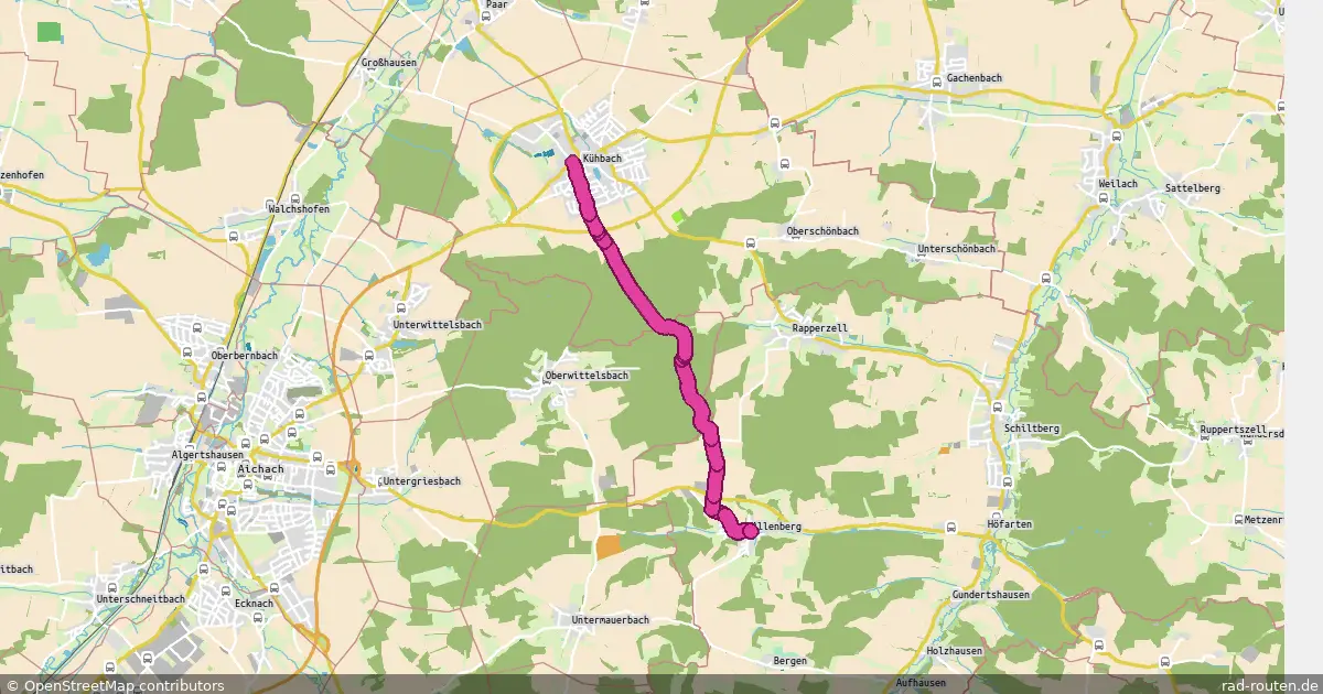 Radroute Kühbach – Allenberg – Fernradroute auf Rad-Routen.de