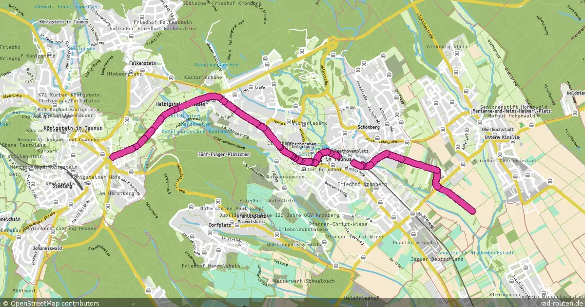 Radroute Kronberg im Taunus – Königstein im Taunus – Fernradroute auf Rad-Routen.de