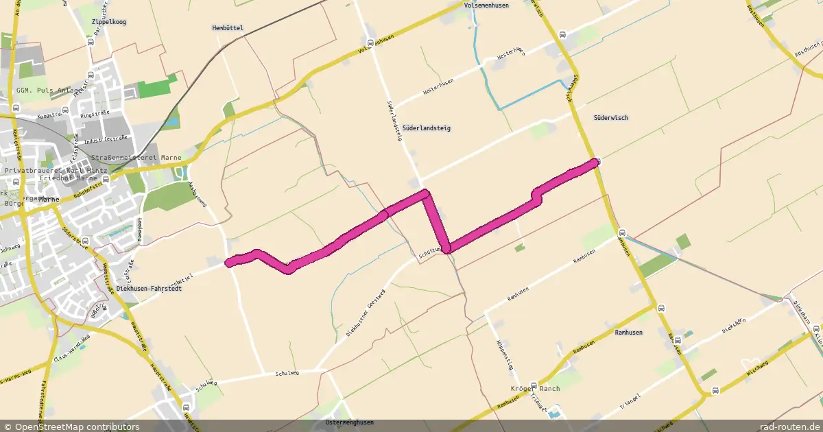 Radroute Volsemenhusen – Diekhusen-Fahrstedt – Fernradroute auf Rad-Routen.de