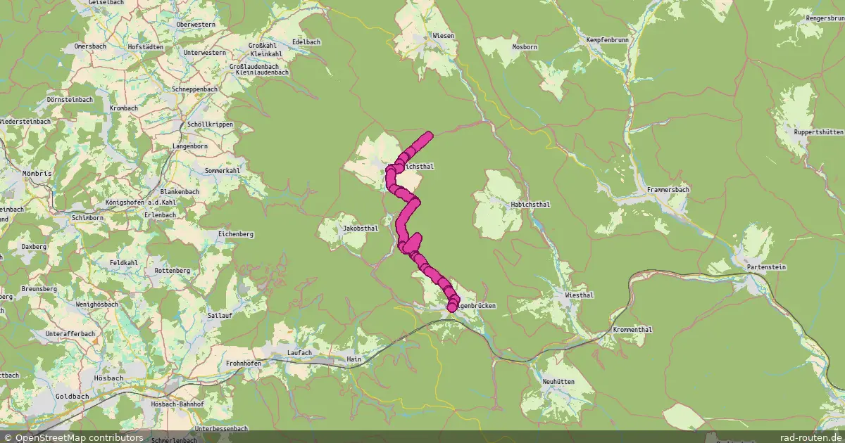 Radroute Heinrichsthaler Forst – Heigenbrücken – Fernradroute auf Rad-Routen.de