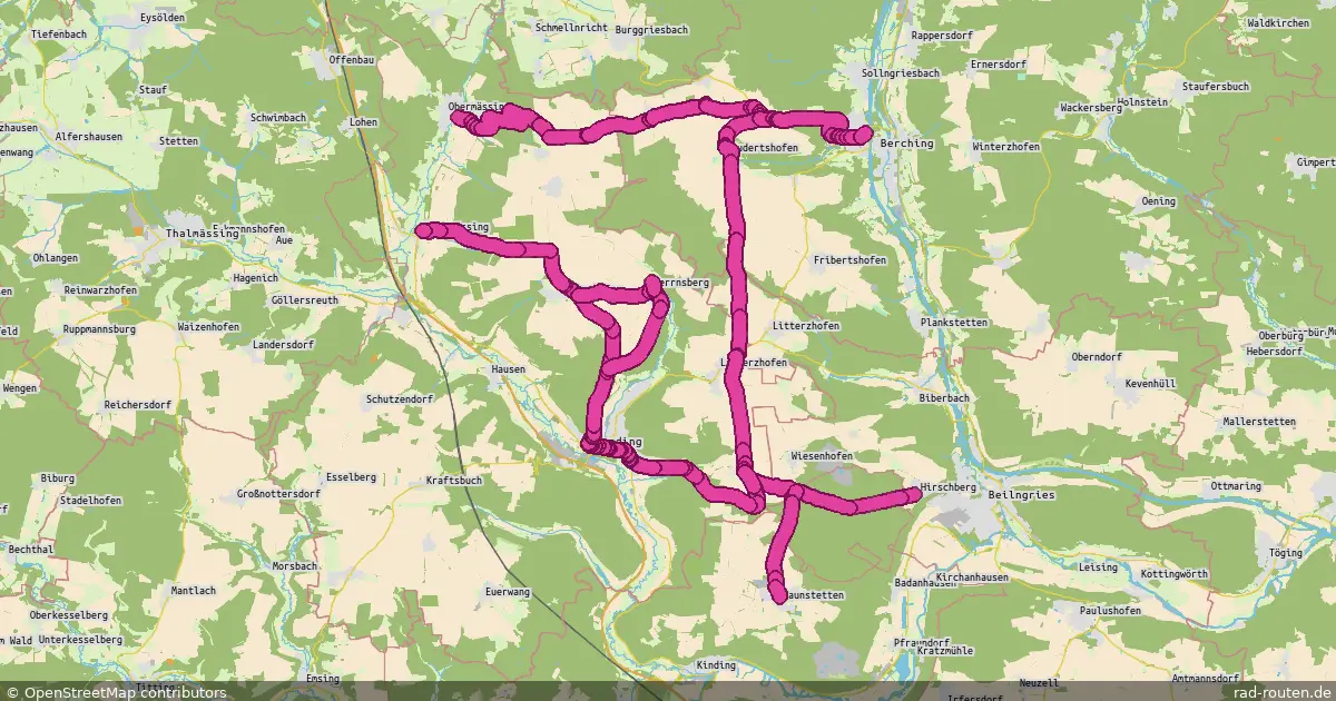 Radroute Haunstetter Forst – Berching – Fernradroute auf Rad-Routen.de