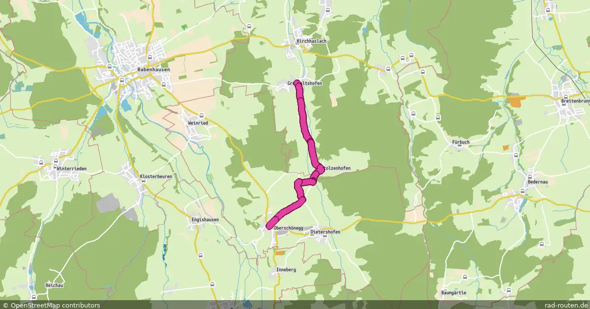 Radroute Greimeltshofen – Oberschönegg – Fernradroute auf Rad-Routen.de
