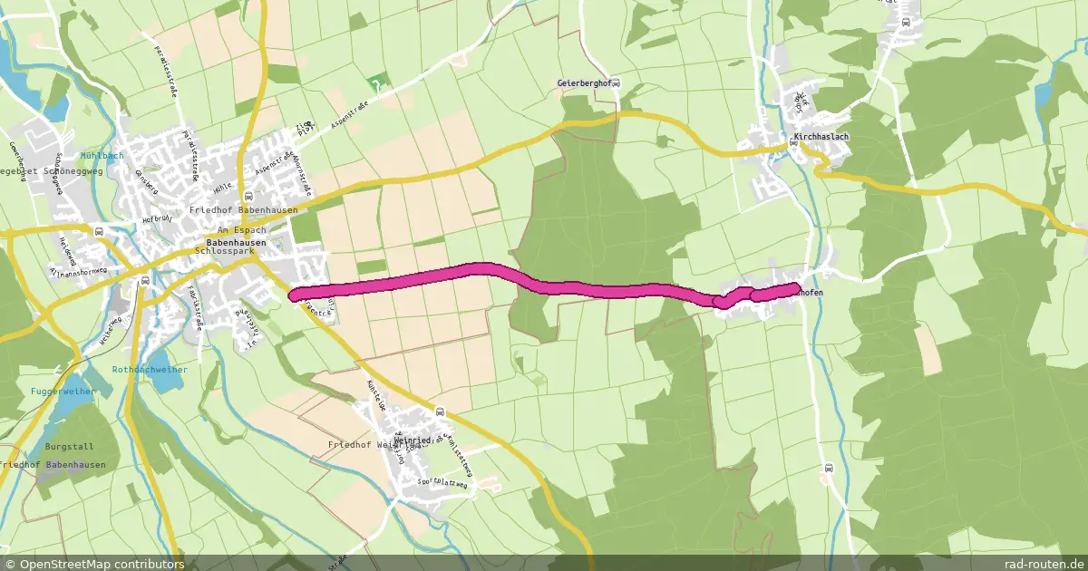 Radroute Babenhausen – Greimeltshofen – Fernradroute auf Rad-Routen.de