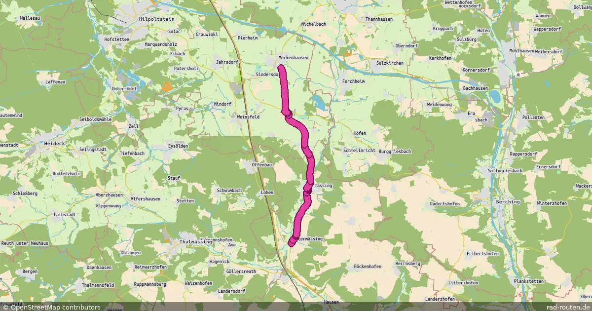 Radroute Meckenhausen – Untermässing – Fernradroute auf Rad-Routen.de