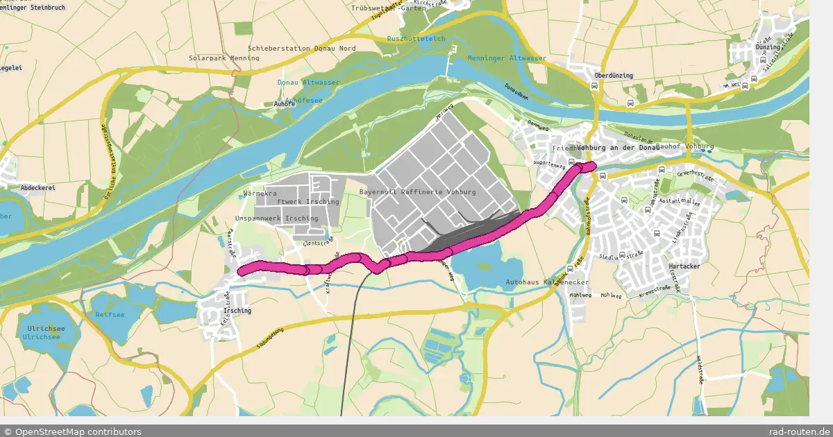 Radroute Vohburg an der Donau – Irsching – Fernradroute auf Rad-Routen.de