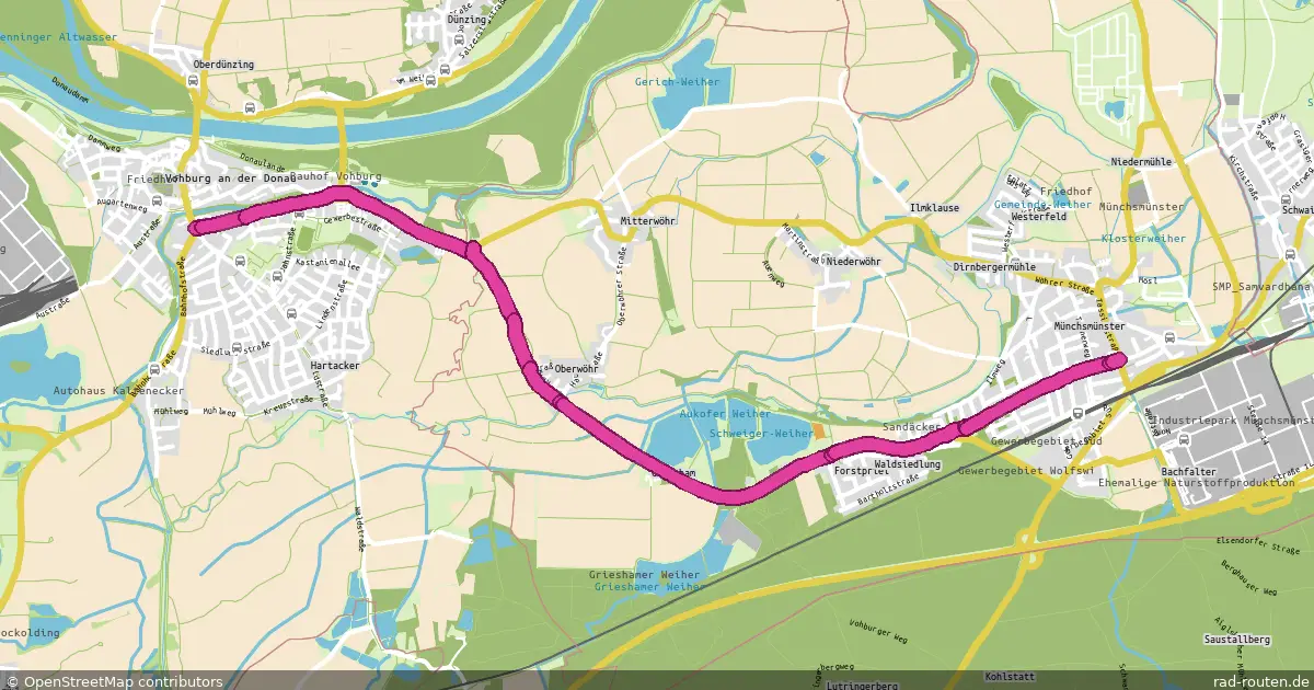 Radroute Vohburg an der Donau – Münchsmünster – Fernradroute auf Rad-Routen.de