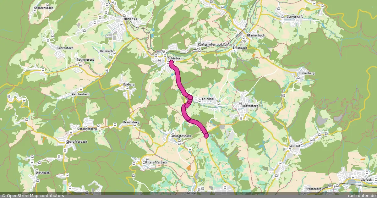 Radroute Hösbach – Mömbris – Fernradroute auf Rad-Routen.de
