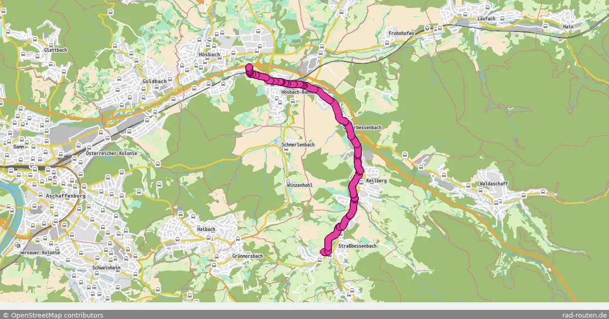 Radroute Bessenbach – Bessenbach – Fernradroute auf Rad-Routen.de
