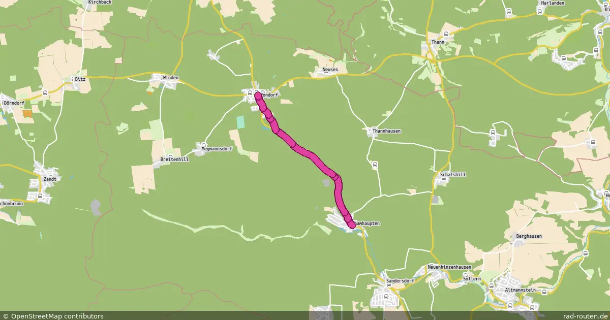 Radroute Schamhaupten – Pondorf – Fernradroute auf Rad-Routen.de