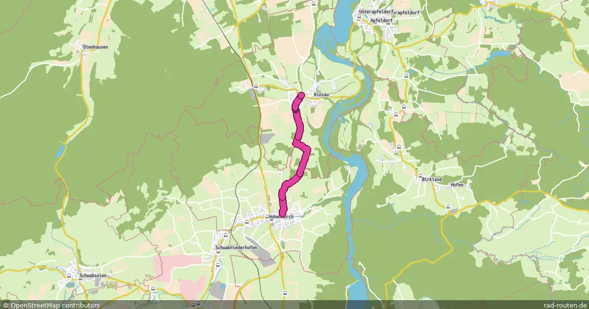 Radroute Kinsau – Hohenfurch – Fernradroute auf Rad-Routen.de