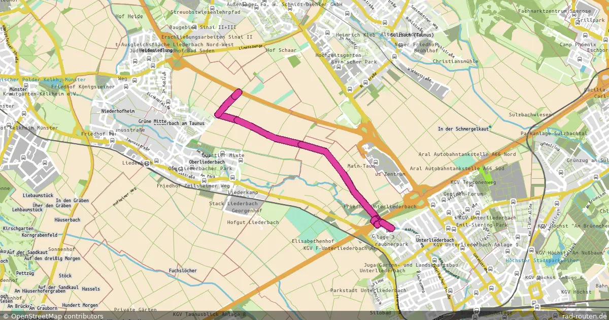 Radroute Liederbach am Taunus – Frankfurt am Main – Fernradroute auf Rad-Routen.de