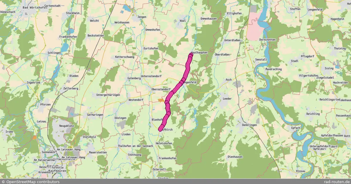Radroute Waalhaupten – Aufkirch – Fernradroute auf Rad-Routen.de