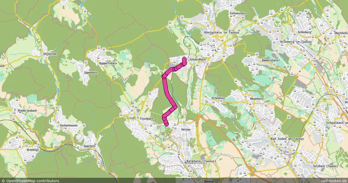Radroute Kelkheim (Taunus) – Königstein im Taunus – Fernradroute auf Rad-Routen.de