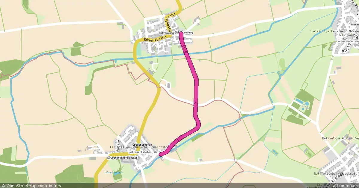 Radroute Luttenwang – Grunertshofen – Fernradroute auf Rad-Routen.de