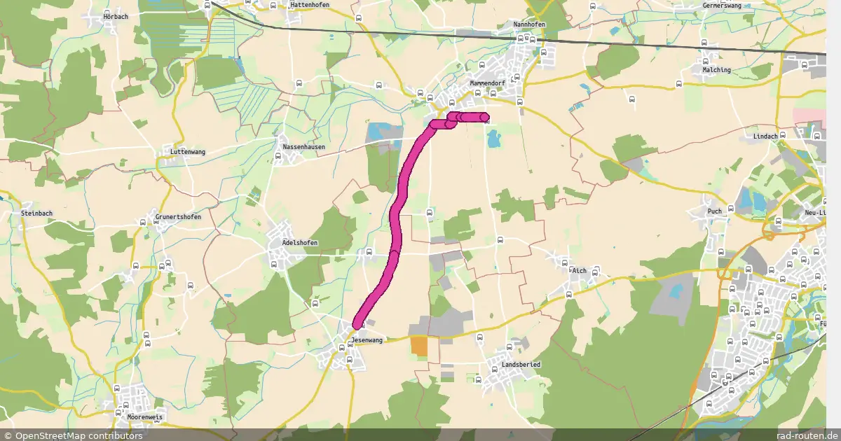 Radroute Mammendorf Freizeitpark – Jesenwang – Fernradroute auf Rad-Routen.de