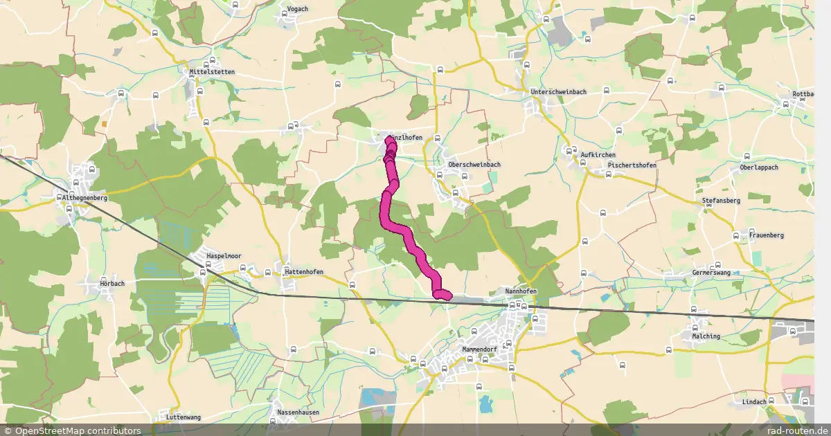 Radroute Günzlhofen – Mammendorf Nord – Fernradroute auf Rad-Routen.de