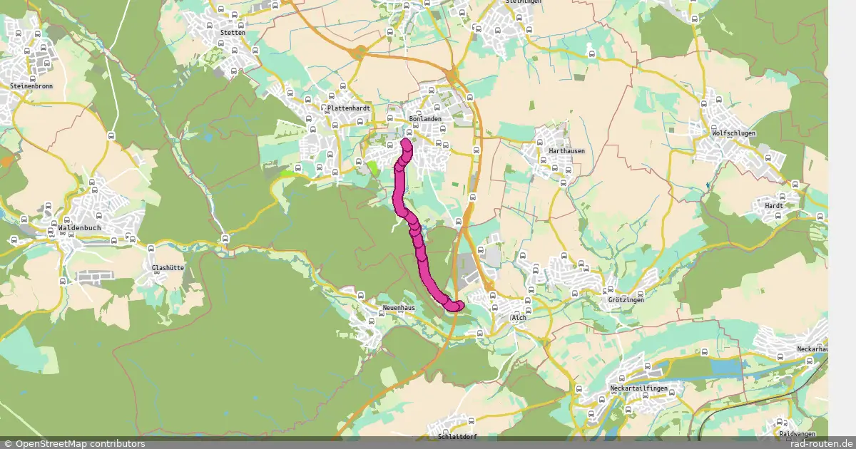 Radroute Aichtal – Filderstadt – Fernradroute auf Rad-Routen.de